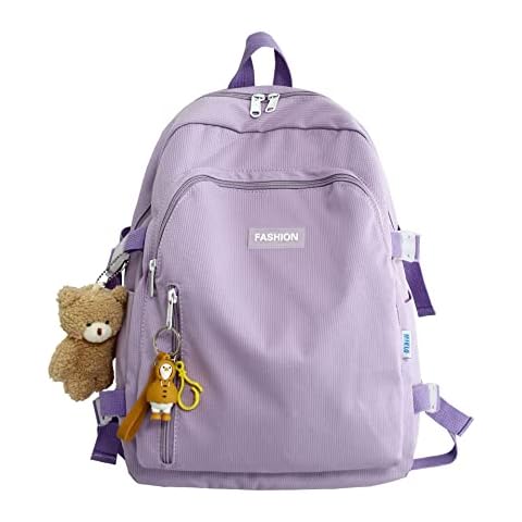 HANXIUCAO Aesthetic Backpacks for Girls Lightweight, Durable, and Perfect for School, Travel, and Playtime(Purple) Cover
