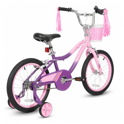 Image of WEIZE Kids Bike, 14 16 Inch Children Bicycle for Girls Ages 4-12 Years Old, Front Basket, Bell, Streamer, Doll Seat, Adjustable Seat & Handlebars, Coaster Brake, Multiple Color