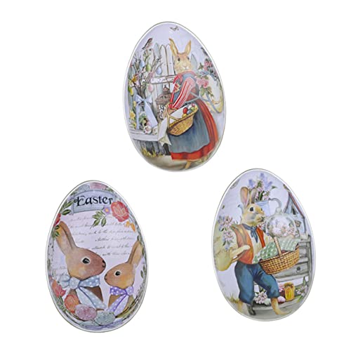 NOLITOY 3 Piezas Caja De De Pascua Caja De Cartón Hucha Latas De Dulces De Pascua Suministros De La Fiesta De Pascua Cajas De Dulces De Hojalata Juguete Cesta Material De Hojalata