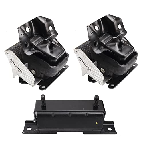 Set of 3 Front Motor Mount and Trans Mount Compatible with 2007-2013 Silverado Sierra 1500 5.3L 6.0L 6.2L 4WD Auto Trans Engine Replacement for A2638 A5365 A5365