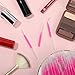 Lallisa 100 Pieces Micro Eyebrow Spoolie Brush with Cap Brow Lamination Tool Eyelash Brush Multifunctional Micro Lash Comb for Eyelash and Eyebrow Extensions Tool(Pink)