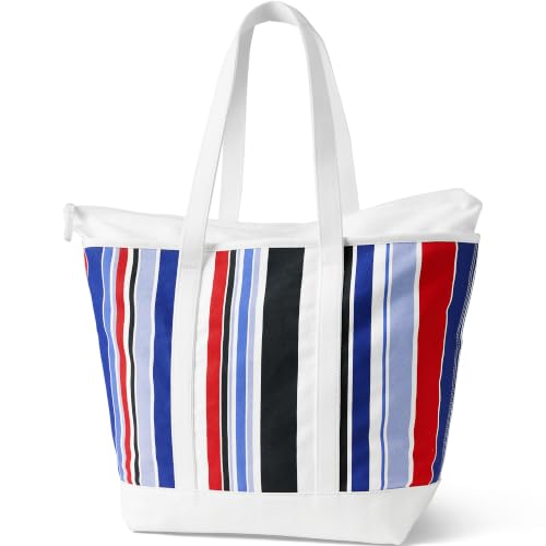Image of Lands' End Zip Top Long Handle Canvas Tote Bag