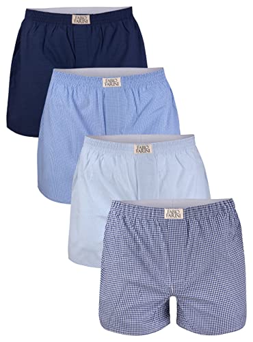Fabio Farini Mutande Boxer Uomo Confezione da 4, 100% Cotone - Set 3 L