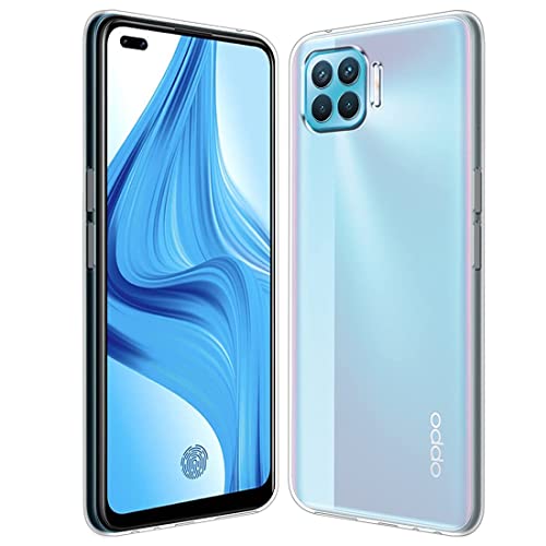 Image of Fashionury Crystal Clear Case for Oppo F17 Pro | Yellowing Resistance | Transparent TPU Silicone | Raised Camera Lips | Slim Transparent Cover
