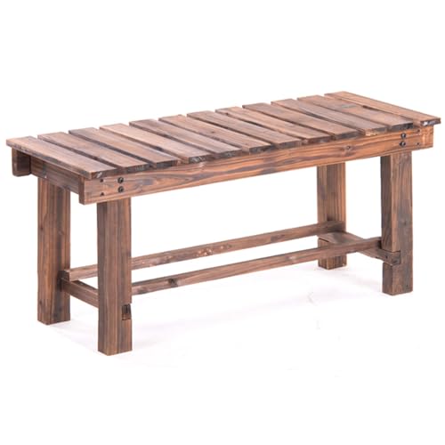Banc de Jardin, Banc de Jardin extérieur en Bois, Banc de Patio sans Dossier pour Cour et pelouse, siège d'extérieur élégant, Durable et résistant aux...