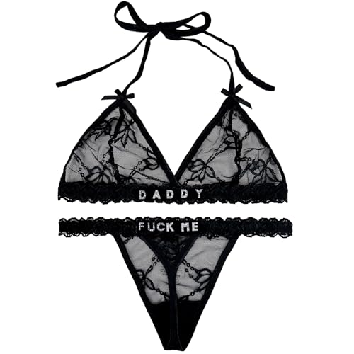 ToKuaigo Personalized Thongs with Name - Custom Thong with Name Bra Set Personalized Gifts Custom Funny Name Underwear