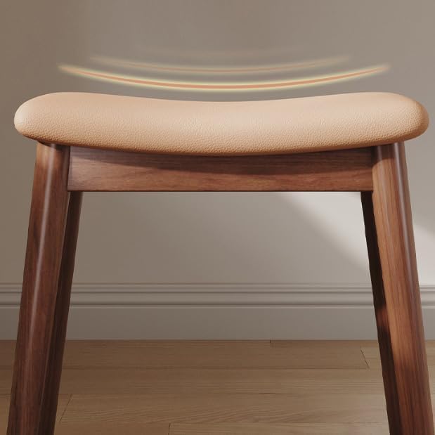 Taburete de madera maciza para tocador negro de 45x27x46 cm 5
