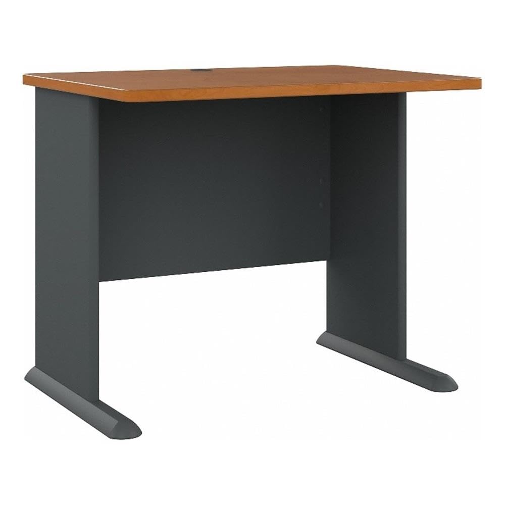 Bush Business Furniture Series A 36W Desk in Natural Cherry and Slate
