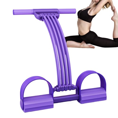Cuerda elástica para abdominales - Correa de entrenamiento plegable y resistente,Cuerda de tensión con pedal y asas | Hombres Mujeres Jóvenes Adolescentes Abdomen Cintura Brazos Piernas Adelgazamiento