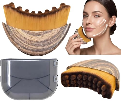 Image of New Lymphatic Contour Face Brush, Manual Facial Sculpting & Lymphatic Drainage Massager, Ergonomic Hypoallergenic Soft Bristles Brush for Anti-Puffiness, Detox & Lift, Improves Skin Glow & Absorption {PACK OF 1}