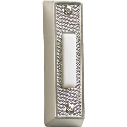 Bouton de sonnette Quorum Lighting 7-101-65 en nickel satiné pour entrée