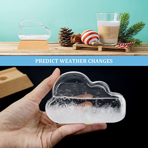 LNQ LUNIQI Storm Glass Weather Predictor Creative Cloud-Shape Weather Forecast Bottle Decorative Bottle Weather Forecaster Station for Home Office