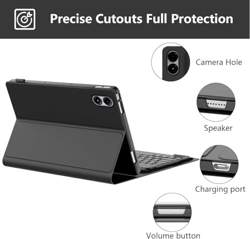 Image of HOM Tri-Fold Wireless Bluetooth Keyboard with Detachable Tablet Case Cover for Xiaomi Redmi Pad 2 Pro 12.1 inch Tablet