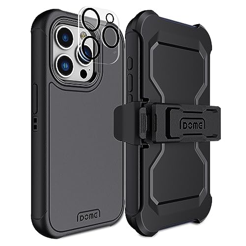 DOME GLASSWhitestone Aegis Case for iPhone15 Pro Max Dual Protection Designed with Kickstand & Ultimate fit Phone Cover for iPhone 15 Pro Max (Black)