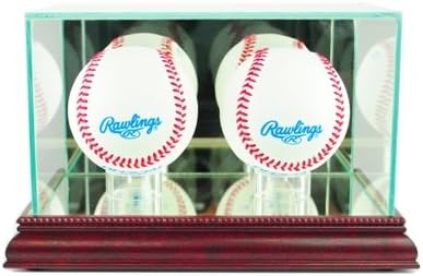 Perfect Cases DBBSB-C Double Baseball Display Case, Cherry
