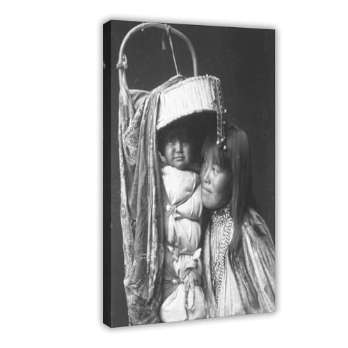 Toile Apache Girl Edward Curtis cadre suspendu 61x91cm