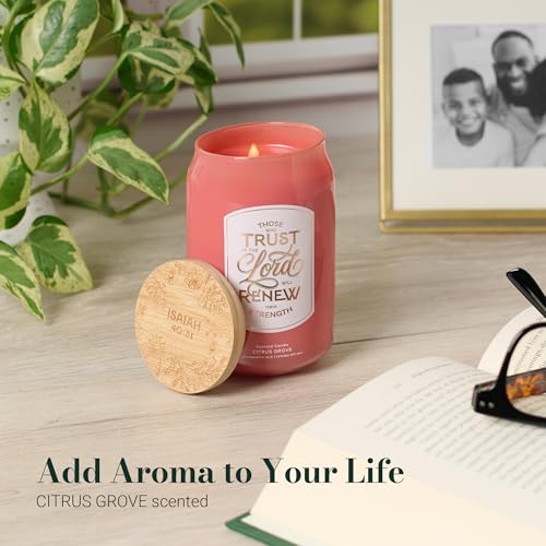 Image of Christian Art Gifts Trust in the Lord Scented Candle: Soy Wax, Bible Verse