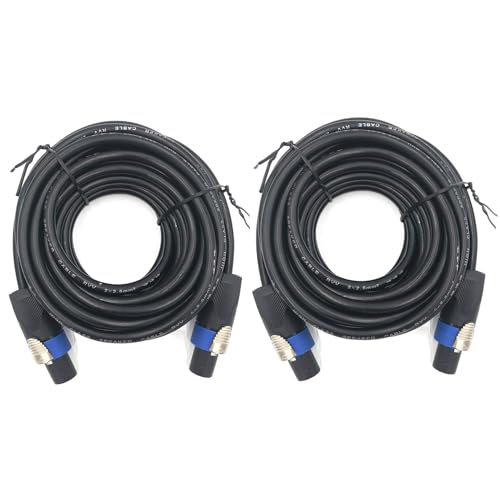 2 Pack Pro Speakon to Speakon Cable 100 Feet 12AWG 2 Conductor Twist Lock
