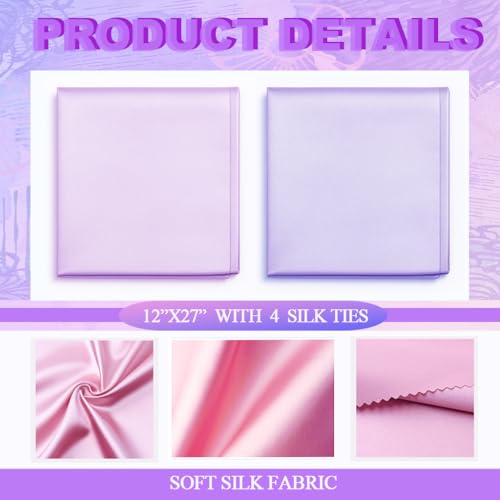 2 Pcs Satin Bassinet Sheet Baby Hair Protect Soft Silk Feeling Sheet Baby Bassinet for Rectangle Cradle Pad Mattress Newborn Infant (Pink+Purple) - Image 5