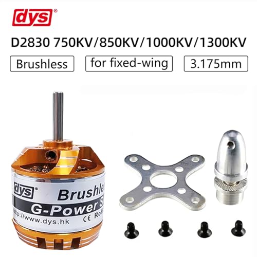 RHINOESC DYS D2830 750KV/850KV/1000KV/1300KV Brushless Outrunner Motor 2-4S for Multi-Copter/Fixed-Wing Aircraft/Helicopters (D2830 750KV)