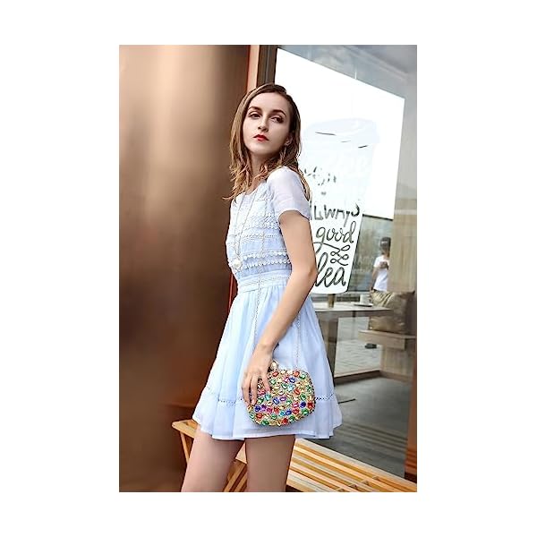 Milisente Clutch Purses For Women, Crystal Clutches Evening Bags Gemstone Clutch Purse For Wedding Party - Image 7