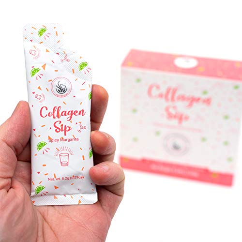 Collagen Sip Drink Mix | Flavored Collagen Powder for Healthy Hair, Skin, Nails, Bone & Joint | Grass Fed Bovine | Keto Friendly (Spicy Margarita, 15-Pack)