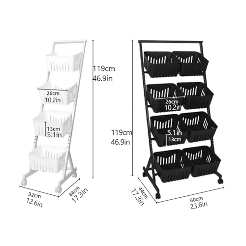 Küchenwagen, mehrstöckiges Küchenregal, rollender Vorratswagen für Obst, Gemüse und Snacks, platzsparendes Design für Küche und Waschküche
