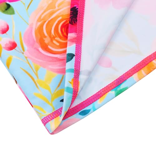 Image of Girls Two Piece Swimsuit Floral UPF 50+ Rash Guard Set Kids Beach Swimwear