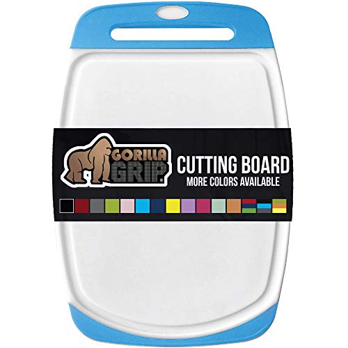 plastic cutting board with deep grooves