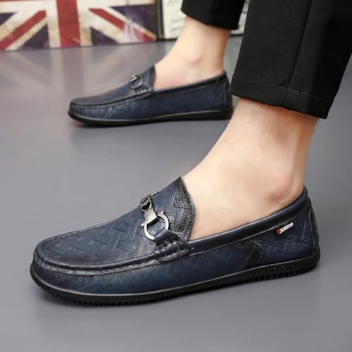 Mens Genuine Cowhide Loafers Slip - Ons, Casual Driving Flat Walking Moccasin, Business Boat Shoes, Fashion Slipper, for Wedding2