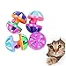 NOLITOY 12pcs Colorful Cat Bell Toys Funny and Creative Interactive for Kittens Stimulating Cat Toy and Prevent Furniture Scratching Random Colors