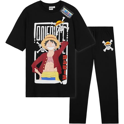 One Piece Pijama Hombre y Adolescente, Conjunto Camiseta Manga Corta y Pantalón...