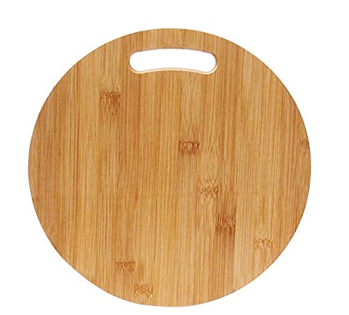 Hyndrix Large Natural Bamboo Wood Chopping Cutting Board for Kitchen Vegetables, Fruits & Cheese, BPA Free, Eco-Friendly, Anti-Microbial (Round 30 x 30)