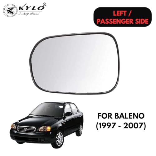 Image of Kylo Baleno (2015-2022) Passenger Side (Left Side) Car Side Mirror Glass /Tukdi /Sub Mirror Plate