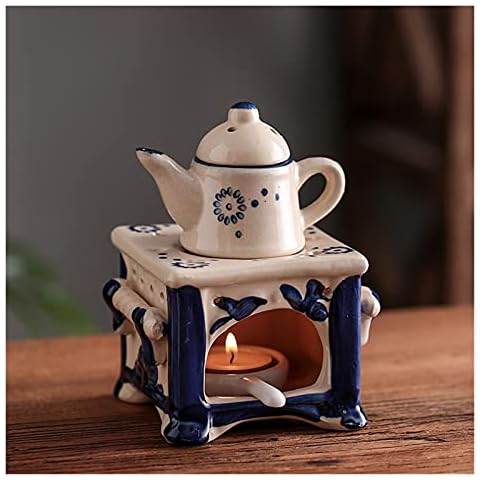 acbtao124 Retro Candle Essential Oils Burner Creative Ceramic Teapot Aromatherapy Oil Lamp Fragrance Burners for Home Decor (Color : Style 1) Cover