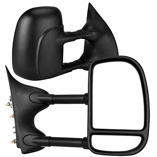 YITAMOTOR Tow Mirrors Compatible with 1999-2016 Ford F250 F350 F450 F550 Super Duty 2001-2005 Ford Excursion Maually Adjustable Pair Set