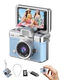DollRank Mini Keychain Camera, 1080P Portable Digital Camera with 1.47” Flip LCD & Flash, Retro...