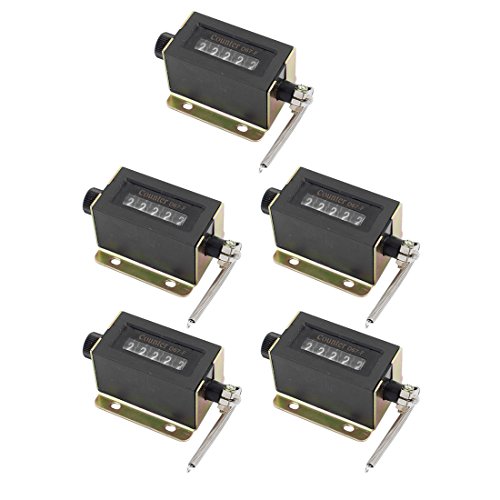 Aexit 5Pcs Black Control electrical Shell D67-F 5 Digits Resettable Spring Mechanical Pull Counter
