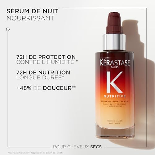 KERASTASE Nutritive - 8H Magic Night Serum Cheveux - Nourrit et Protège de L'Humidité - +98% de Force - +40% de Brillance - Protéines Végétales et Niacinamide - Texture Crème - Cheveux Secs – Image 4
