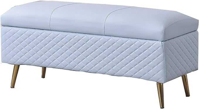 Tabouret de stockage bleu ciel pour soulager les jambes lourdes et ranger le salon