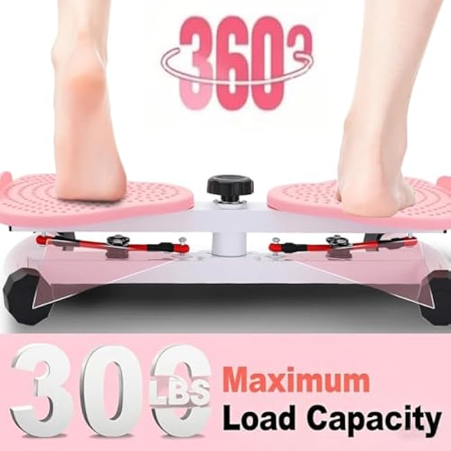 Waist Twister, Ab Machine with Resistance Bands,330 lbs Weight Capacity, Abs Workout for Slim Waist and Core Ab Exercise, Noiseless Home Gym Exercise Equipment for Women Men