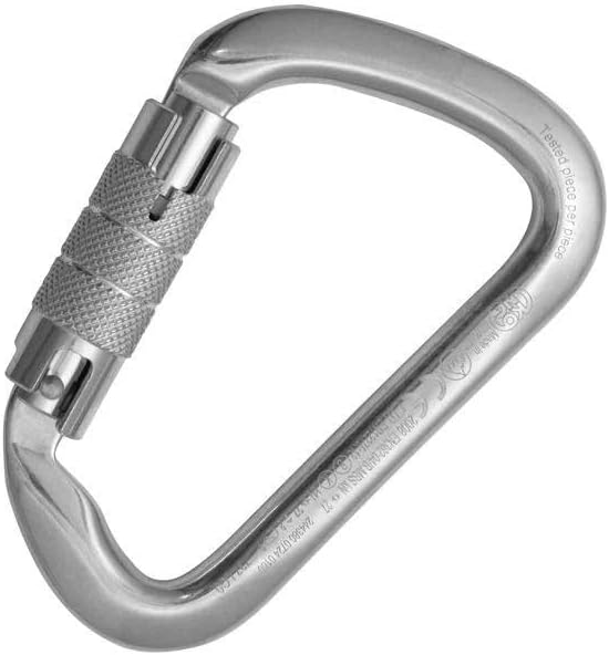 Kong Large Multiuse Twist Lock Carabiner, Aluminum Alloy Locking Carabiner Clip with Keylock System and Wide Gate Opening for Climbing, Rigging, Rescue, Made in Italy