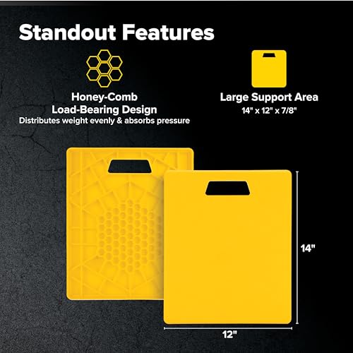 Image of Camco Camper /RV Large Stabilizer Jack Pads - Features Interlocking Design & Handy Strap for RV Storage - Built-in Handle - Use with RV Leveling System, RV Levels & More - 14 inch x 12 inch, 2-Pk (44541)