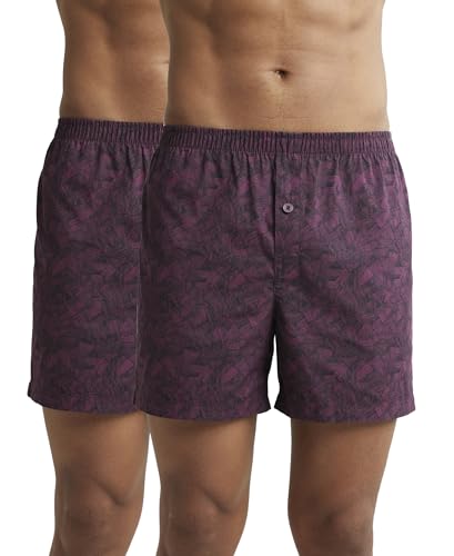 Image of Jockey 8222 Men Super Combed Mercerized Cotton Woven Printed Inner Boxers with Ultrasoft and Durable Inner Waistband (Pack of 2, Colors & Prints May Vary)
