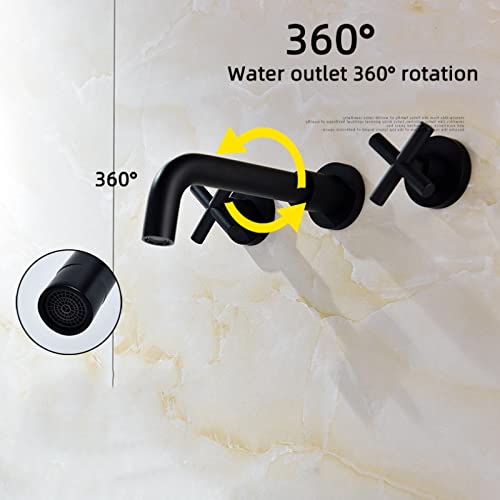 Robinet de lavabo à montage mural pour une salle d'eau style spa moderne