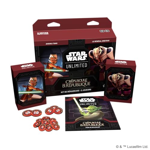 Jeu de cartes Star Wars Unlimited Crépuscule de la République kit de démarrage Asmodee