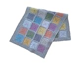  Häkeldecke 65x32cm gehäkelt color Häkelpatchwork