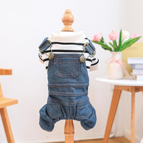 Peto vaquero para perros pequeños color denim miniatura 6