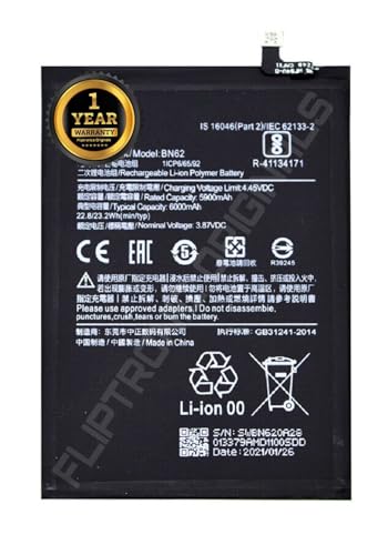 Image of BN62 Battery for Redmi Note 9, Poco M3 M2010J19SC, J19S, M2010J19SG, M2010J19SI, M2010J19CG Battery with 1 Year Warranty** (I59)