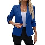 Assorti – Blazer à col à revers basique pour femmes. Affirmez votre style personnel même au bureau avec ce blazer cardigan ouvert indispensable. Il est facile à associer à n'importe quel chemisier, transformant même un débardeur décontracté en une tenue non seulement appropriée au travail, mais aussi superbe.